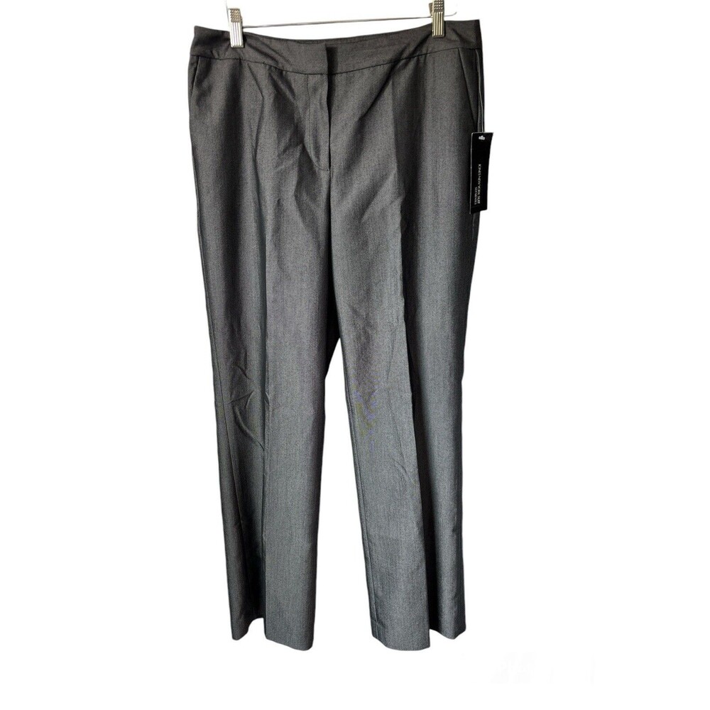 NWT Womens Jones New York Straight Leg Suit Pants 10 Stretch Trouser Gray Career